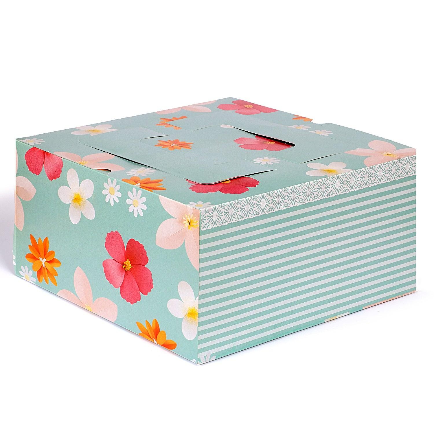 1KG Multicolor Floral Cake Box (10x10x5inch) ck1104