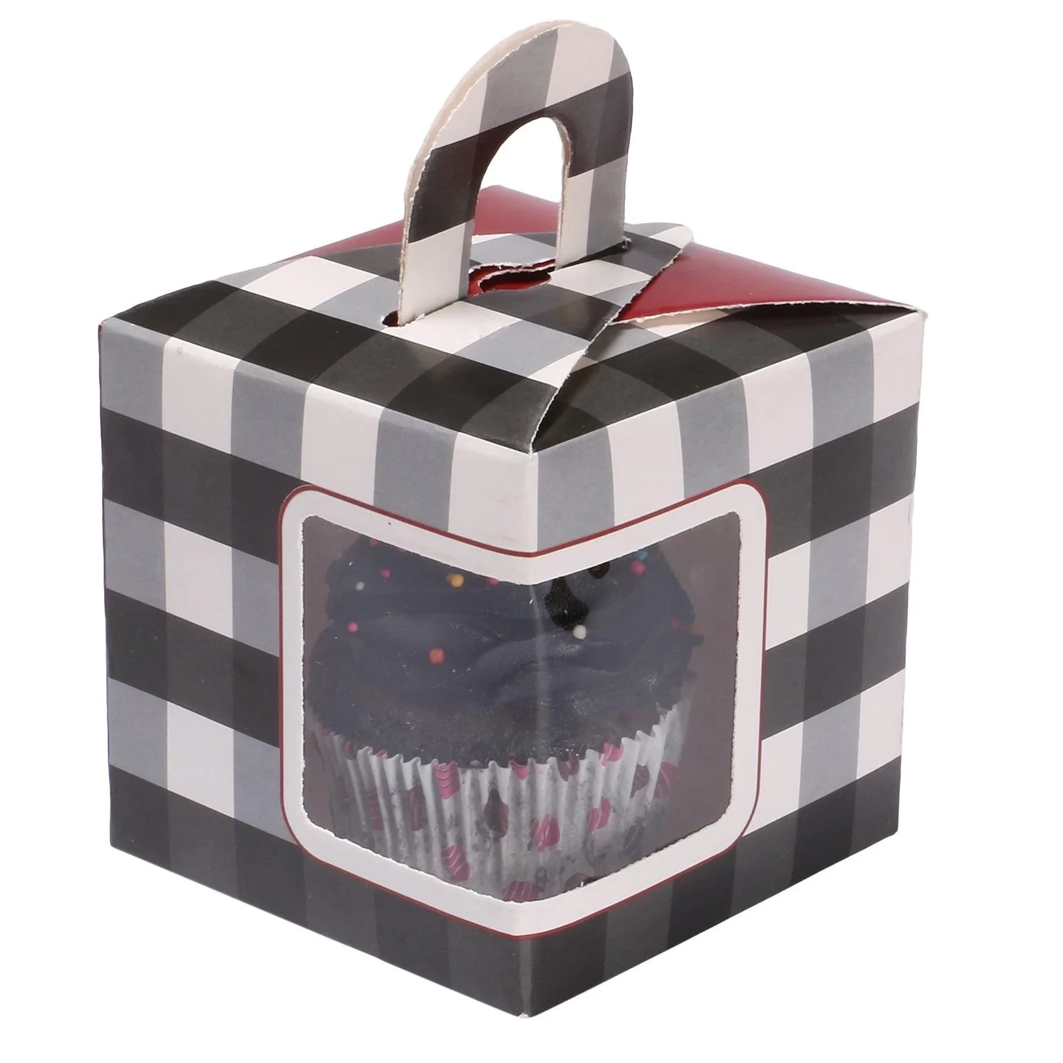 Black and white small box with transparent window (3.5x3.5x3.5inch) CC0006